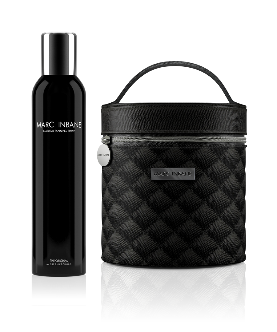 Kerstpromotie: Tanning spray marc inbane + vanity bag GRATIS